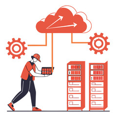 Poster - Technician Uploading Data to Cloud Servers