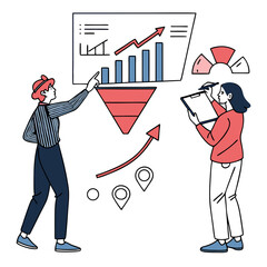 Poster - Two Businesswomen Collaborating on a Sales Growth Strategy