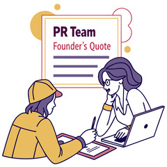 Poster - Two Colleagues Collaborate on PR Strategy During a Business Meeting