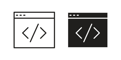 Web Code icon vector, solid illustration, pictogram isolated color editable