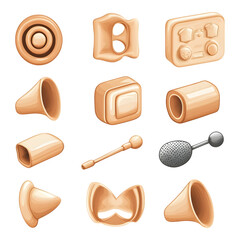Poster - Creative 3d shapes collection studio digital art minimalistic aerial view design concepts