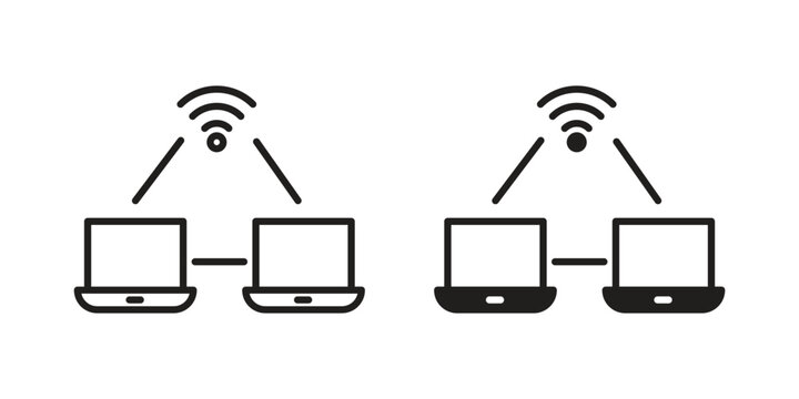 Local network icon vector, solid illustration, pictogram isolated color editable