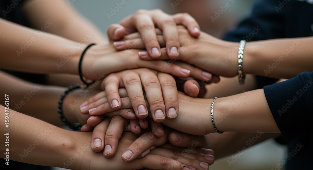 Collaborative Spirit: Hands Stacked as a Testament to Joint Ventures ...