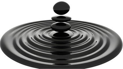 Poster - Dynamic ripple effects in black liquid abstract art minimalist setting close-up view