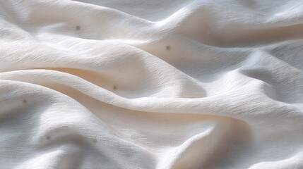 Poster - Soft and Elegant White Fabric Texture with Gentle Waves and Subtle Shadows for Design and Background Use