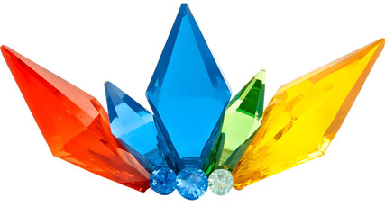 Poster - Colorful crystal shapes displayed on decorative art home decor bright vibe
