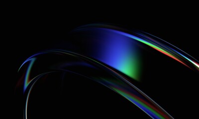 Poster - Abstract minimalist design, colorful glass shape, 3d render