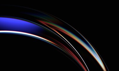 Poster - Abstract minimalist design, colorful glass shape, 3d render