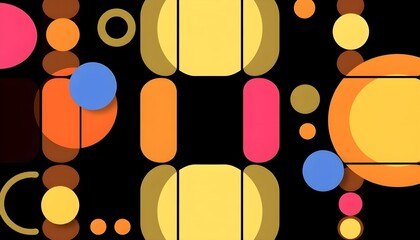 Poster - Dynamic colorful abstract shapes animation digital art vibrant environment modern viewpoint