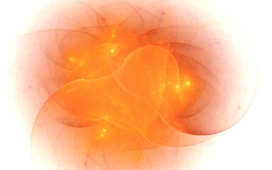 Poster - 3D rendering Fiery Orange Flame Abstraction on a Clean White Background.
