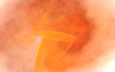 Poster - 3D rendering Fiery Orange Flame Abstraction on a Clean White Background.