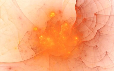 Poster - 3D rendering Fiery Orange Flame Abstraction on a Clean White Background.