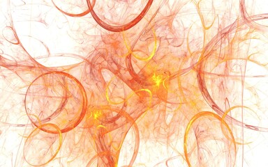 Poster - 3D rendering Fiery Orange Flame Abstraction on a Clean White Background.