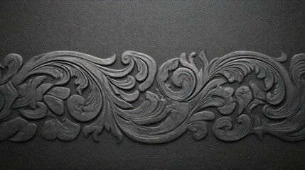 Poster - Charcoal gray background with embossed Thai wave pattern along sides, monochromatic executive style, high text contrast