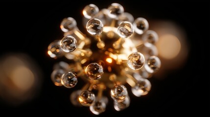 Poster - Intricate design of decorative glass lights illuminating a dark space enhances elegance and ambiance