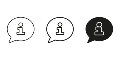 Aufkleber - Information Speech Bubble Icon Set. Customer Support, Help Desk, And Assistance Outline And Silhouette Symbol Collection. Communication And Guidance. Isolated Vector Illustration