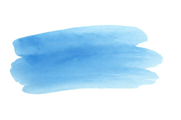 Poster - Light blue watercolor stain isolated on transparent background, perfect for adding a touch of color to designs