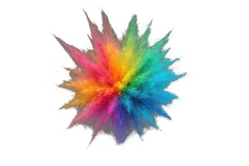 Leinwandbilder - Colorful powder bursting into dynamic rainbow spectrum, creating vivid artistic effect against transparent backdrop