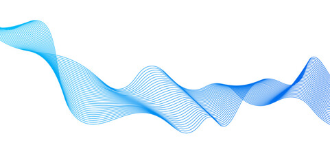 Aufkleber - Blue wave lines on white background.abstract blue lines pattern or wavy stripes for business background, Curve wave seamless pattern. Line art striped graphic template,