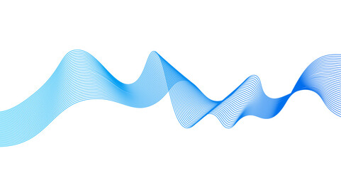 Aufkleber - Blue wave lines on white background.abstract blue lines pattern or wavy stripes for business background, Curve wave seamless pattern. Line art striped graphic template,