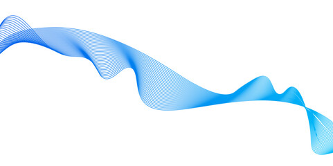 Aufkleber - Blue wave lines on white background.abstract blue lines pattern or wavy stripes for business background, Curve wave seamless pattern. Line art striped graphic template,