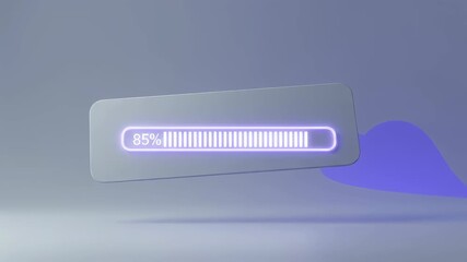 Poster - Percentage bar illustrating progress of digital data loading. Concept of download, update or installation. Computer graphic footage.