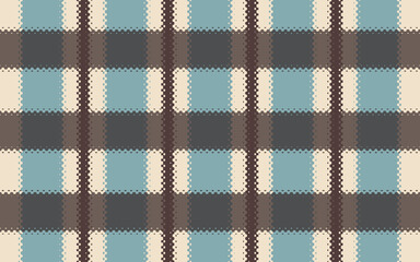 minimal blue brown and cream checkered pattern with lace edge design