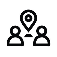 Poster - Find local community meeting point for group collaboration and team location with gps navigation icon
