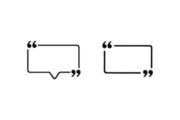 Poster - Simple Black Quote Bubbles on a White Background for Website and Publication Designs or Business Document Embellishments