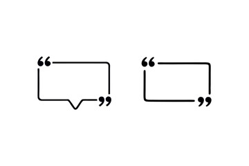 Poster - Black Quote Mark Frame Illustration Creative Resource Blank Space for Text Rectangular and Speech Bubble Shapes