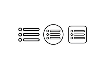 Poster - Three variations of list icons with rounded edges displaying simple menus options with clean and professional design for user interfaces