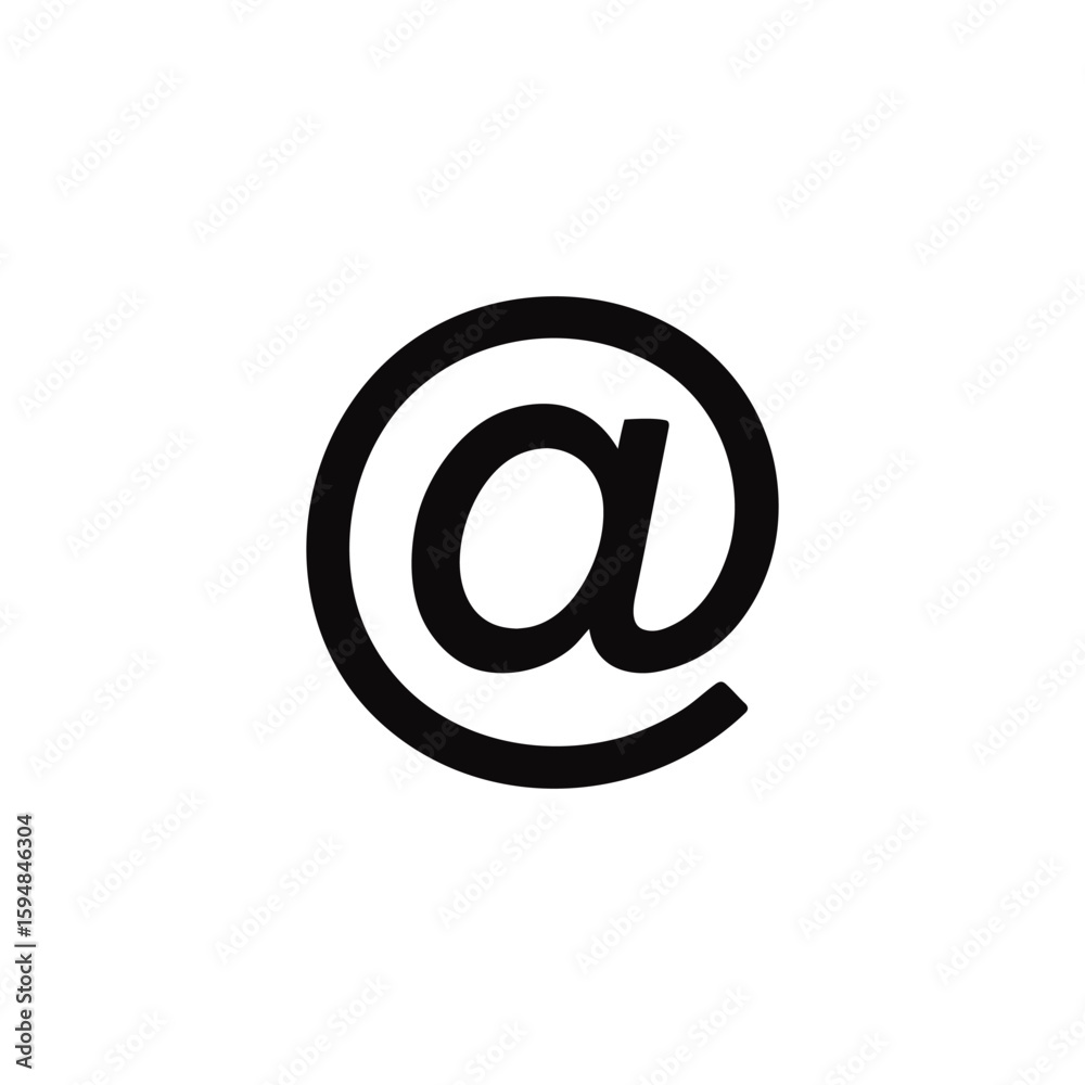 Iconic At Symbol for Email Address, Internet, and Computer Usage ...