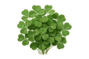 Poster - Lush green clovers forming a vibrant bush, isolated on a transparent background, perfect for nature-themed projects