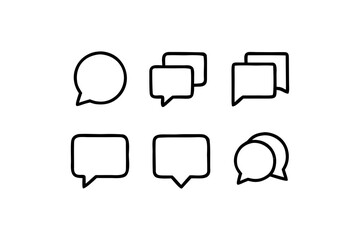 Poster - Diverse Set of Speech Bubble Icons Representing Communication and Dialogue in a Clean Minimalist Style for User Interface Design
