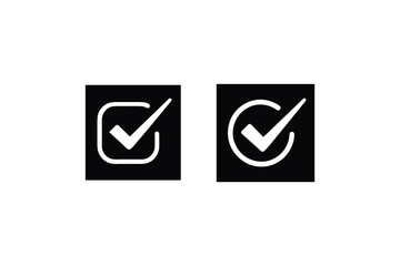Poster - Modern Check Mark Icon Set Emphasizing Approval and Completion for User Interface Design and Data Input Validation Processes