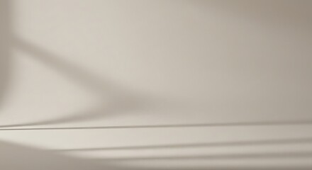 Poster - Minimalist Beige Wall with Light and Shadow, Calm Interior Space