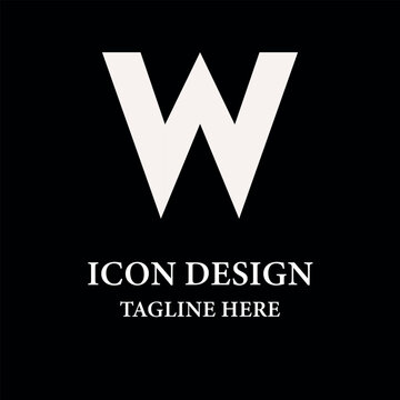 Flat minimal w logo design