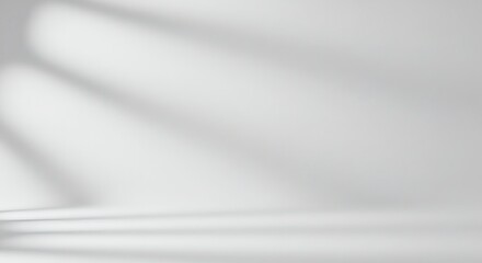 Poster - Minimalist White Room with Light Beam Shadows on Wall