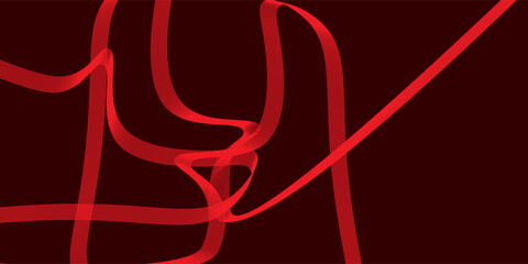 Aufkleber - Abstract red dynamic curved pattern geometric lines glowing on dark red background. Modern shiny red dynamic diagonal lines graphic design.