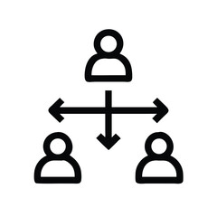 Poster - Organization chart diagram icon vector illustration showing hierarchy and team structure for business use