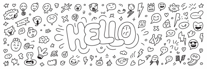  Playful Hand-Drawn Crayon Vector Set with Arrows, Symbols, and Fun Faces
