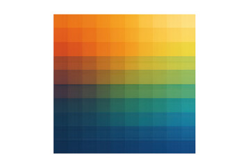 Poster - Gradient background transitioning from orange to blue, pixelated texture, transparent overlay suitable for contemporary graphic design projects