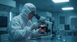 © NguyenBa - 精密機器 青白い光 真剣な研究者