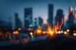 © Alena - Creative glowing big data forex candlestick chart on blurry city background. Trade, technology, investment and analysis concept
