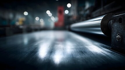 Poster - Industrial metalwork production line in motion