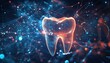 © GOLVR - Digital Tooth Wireframe with Futuristic Network Connections
