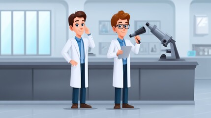 Poster - Young Scientists in Laboratory Conducting Research Activity