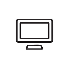 Fototapete - A minimalist outline icon of a computer monitor.