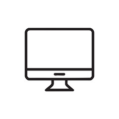 Fototapete - A minimalist outline icon of a computer monitor.