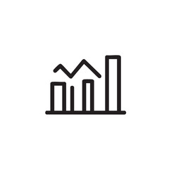 Poster - A black and white icon of a bar graph with an upward trend line.